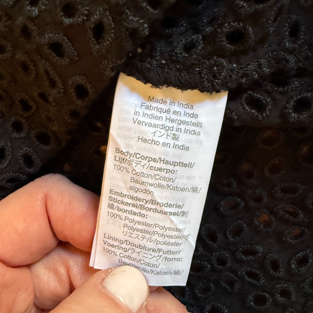 J. Crew Black Eyelet Sleeveless Midi Dress Adjustable Straps 8 - Picture 7 of 11